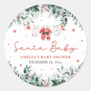 Roter Weihnachtsmann Baby-Weihnachtskleidung Baby Runder Aufkleber