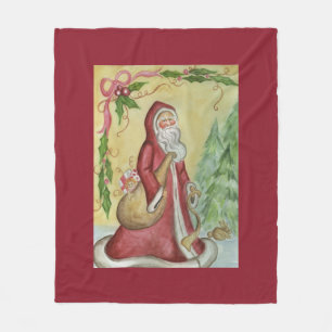 Roter Weihnachtsmann-Deckengeschenk Fleecedecke