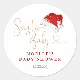 Roter Weihnachtsmannhut Weihnachten Santa Baby Bab Runder Aufkleber
