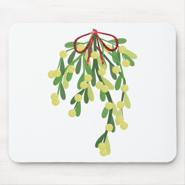 roter Weihnachtsmistel Mousepad (Vorne)