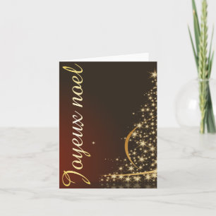 Roter Weihnachtsmotif mit goldenem Weihnachtsbaum Karte