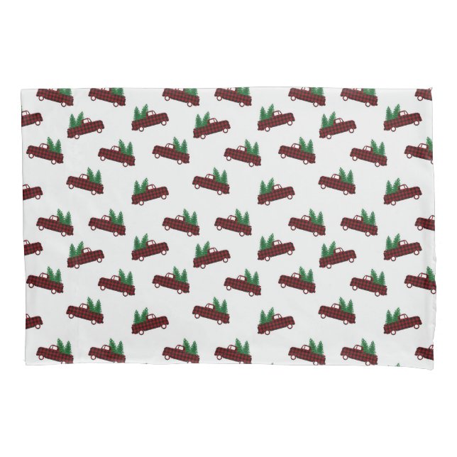 Roter Weihnachtsmuster-Flanelldecke Kissenbezug (Vorderseite)