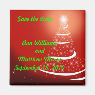 Roter WeihnachtsSave the Date Magnet