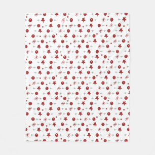 Roter Weihnachtsschmuck & Sterne Fleece-Decke Fleecedecke