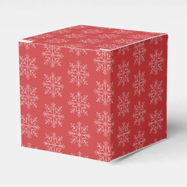 Roter Weihnachtsschneeflocken Geschenkschachtel (Vorderseite)