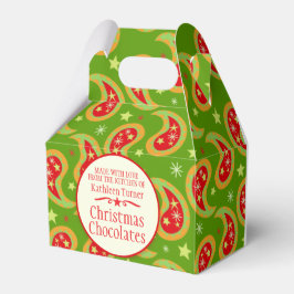 Roter Weihnachtssternpaisley-Geschenkboxen Geschenkschachtel