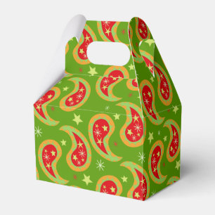 Roter Weihnachtssternpaisley-Geschenkboxen Geschenkschachtel