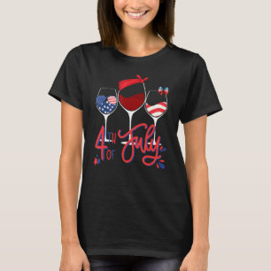 Roter Wein & Blau 4. Juli Wein Rot Blau Wi T-Shirt