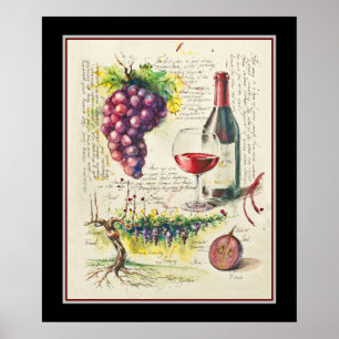 Roter Wein Botanisches Poster