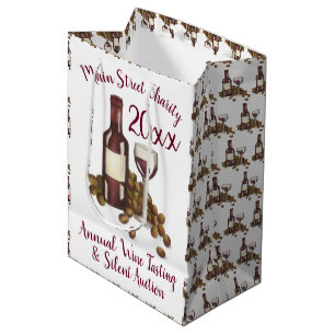 Roter Wein Degustation Glass Flasche Trauben Wohlt Mittlere Geschenktüte