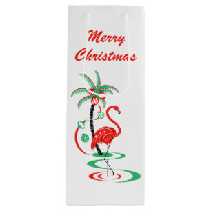 Roter Wein der Weihnachtsflamingo-frohen Geschenktüte Für Weinflaschen
