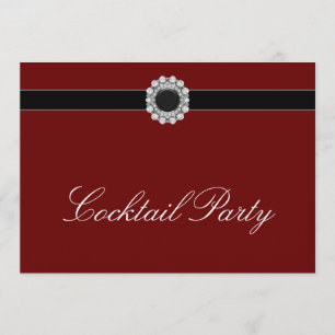 Roter Wein Diamond Red Black Cocktail Party Einladung