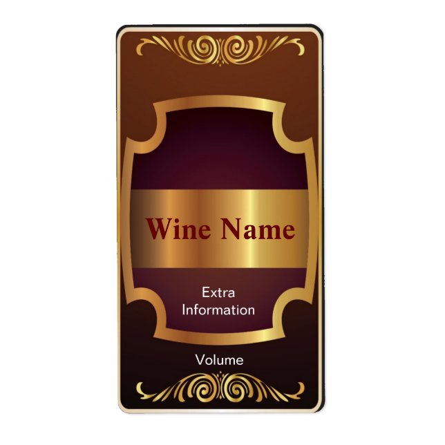 Roter Wein - Etikett für die oberste Schicht (Vorne)
