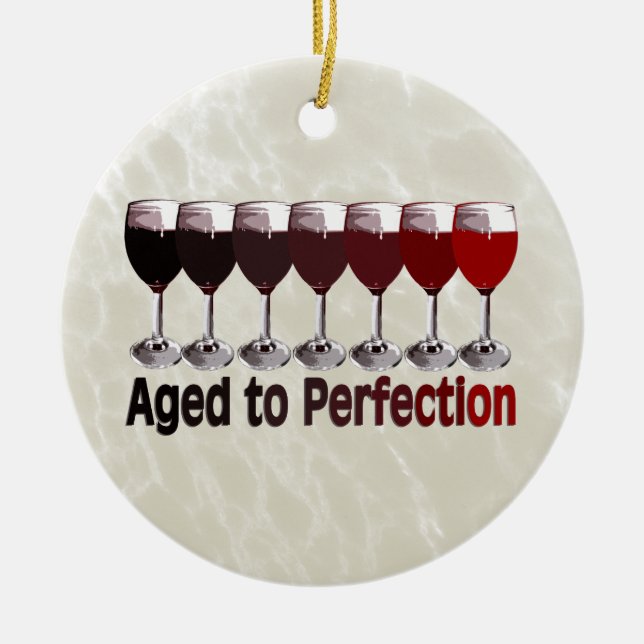 Roter Wein im Alter bis zur Perfektion Keramik Ornament (Vorne)