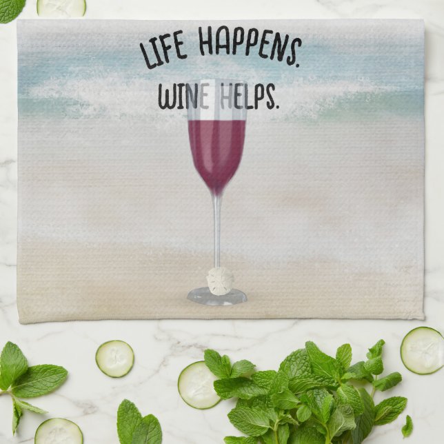 Roter Wein im Hintergrund Geschirrtuch (Gefaltet)