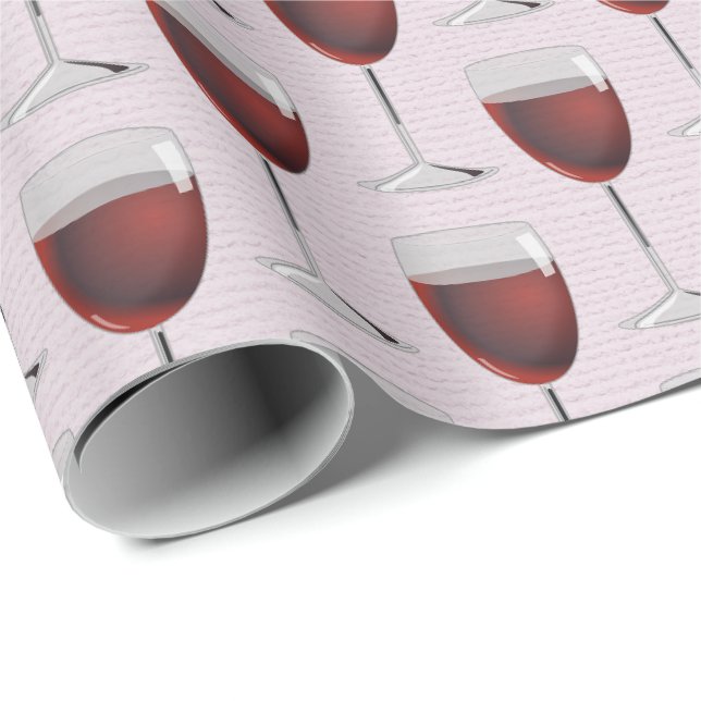 Roter Wein in Rosa Geschenkpapier (Rolleneckpunkt)