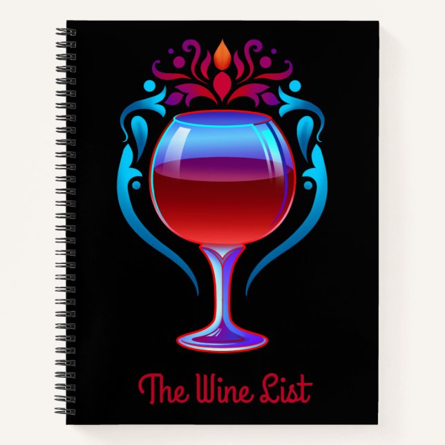 Roter Wein individuell anpassbar Notizbuch (Vorderseite)