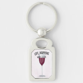Roter Wein mit Fun Zitat Schlüsselanhänger