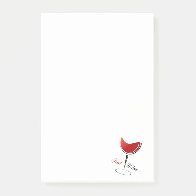 Roter Wein Post-it Klebezettel (Vorderseite)