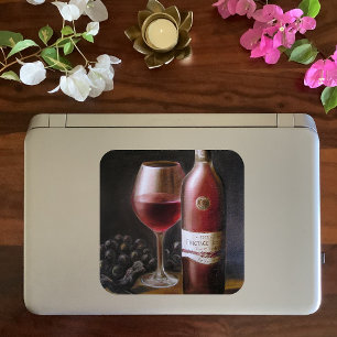 Roter Wein Quadratischer Aufkleber