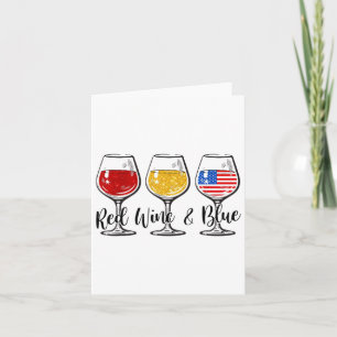 Roter Wein und Blauer 4. Juli Roter Weißer Wein Karte