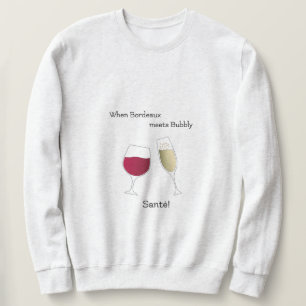 Roter Wein und Champagner Toasts Feiern Sweatshirt