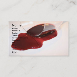 Roter Wein und Glas Visitenkarte
