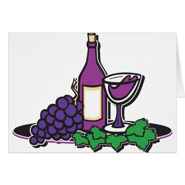 Roter Wein und Lila Trauben (Vorderseite (Horizontal))