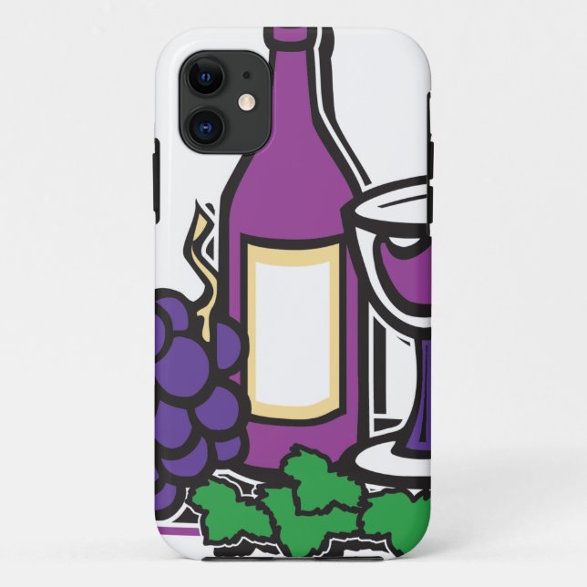 Roter Wein und Lila Trauben Case-Mate iPhone Hülle (Rückseite)