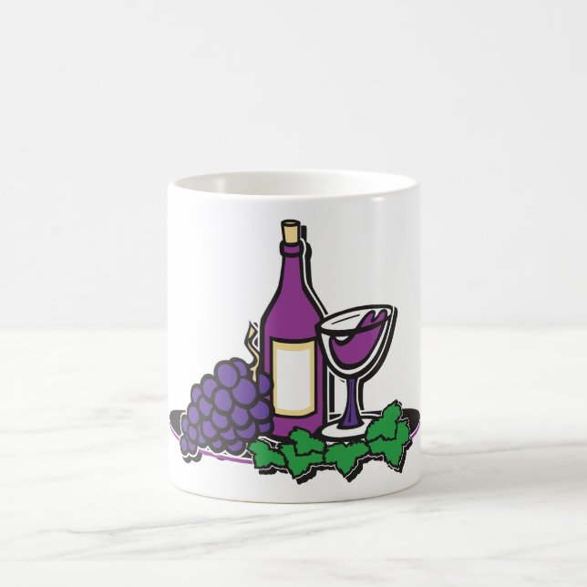 Roter Wein und Lila Trauben Kaffeetasse (Mittel)
