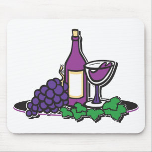 Roter Wein und Lila Trauben Mousepad