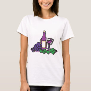 Roter Wein und Lila Trauben T-Shirt