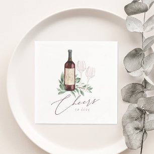 Roter Wein Wasserfarbe Botanische Feiern zur Liebe Serviette