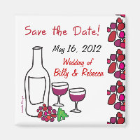 Roter Weinberg Hochzeit Sichern das Date Magnet