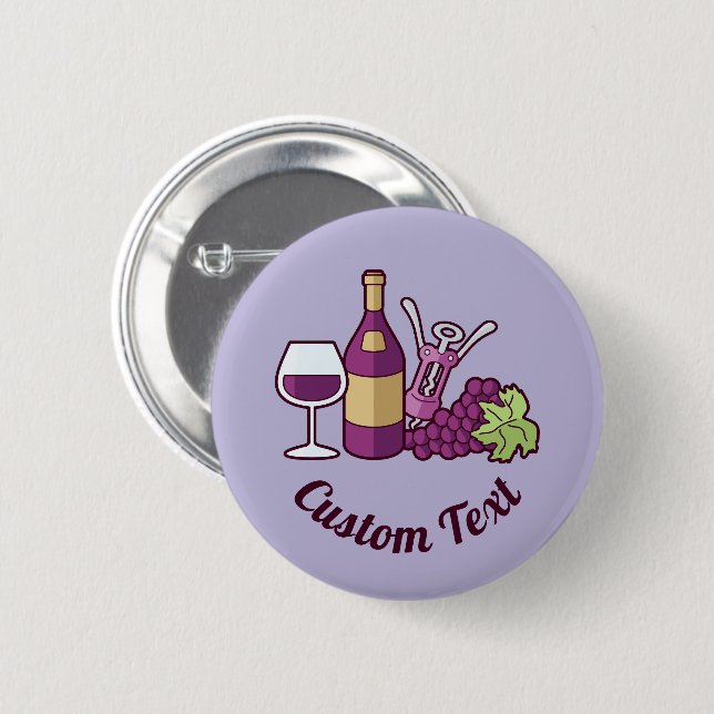 Roter Weinknopf Button (Vorne & Hinten)