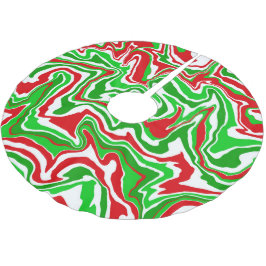 Roter weiße und grüne Weihnachtswirbel Polyester Weihnachtsbaumdecke