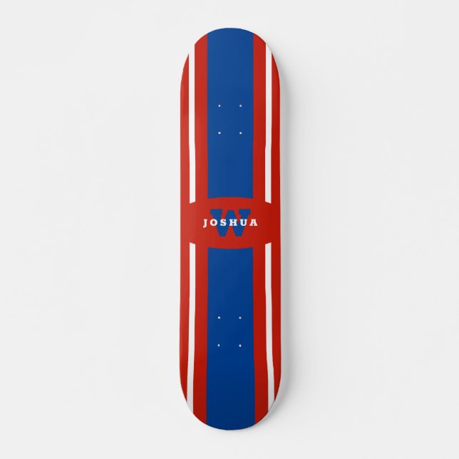 Roter weißer blaue Streifen-Name Skateboard (Vorne)