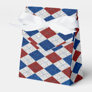 Roter, Weißer, Blauer Argyle 4. Juli Glitter Geschenkschachtel