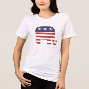 Roter Weißer Blauer Elefant Halbzeitwahl Saison Tri-Blend Shirt
