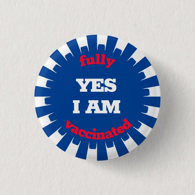 Roter weißer blauer Impfknopf Button (Vorderseite)