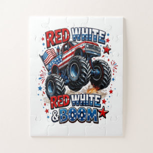 Roter Weißer Boom-Monstertruck