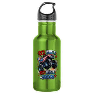 Roter Weißer Boom-Monstertruck Edelstahlflasche