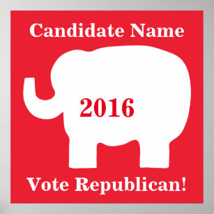 Roter Weißer Elefant wählt republikanischen Kandid Poster