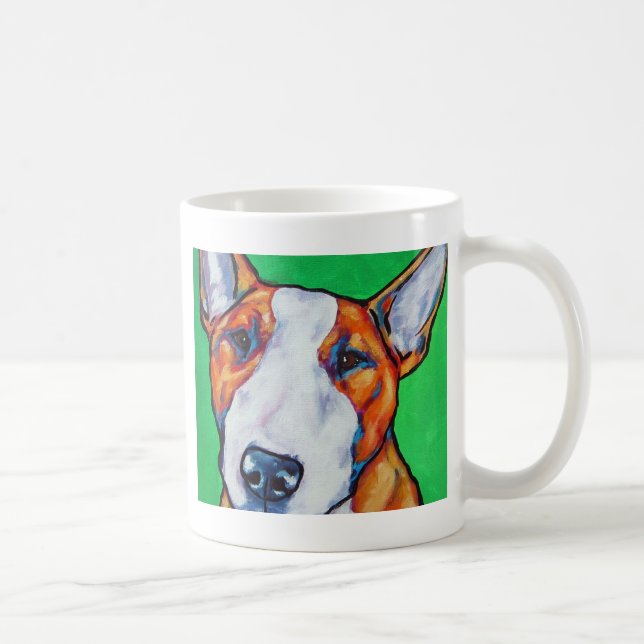 Roter/weißer englischer Bullterrier Kaffeetasse (Rechts)
