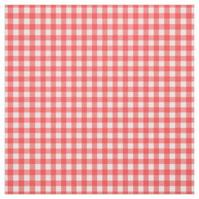 Roter weißer Gingham-klassisches Karo-Muster Stoff (Muster)