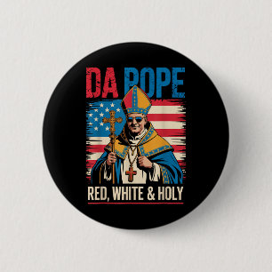 Roter Weißer Heiliger Papst aus Amerika Chicago Pa Button