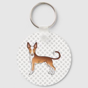 Roter & Weißer Ibizan Hound glatthaariger Hund und Schlüsselanhänger