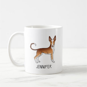 Roter & Weißer Ibizan Hound mit glattem Fell Hund Kaffeetasse