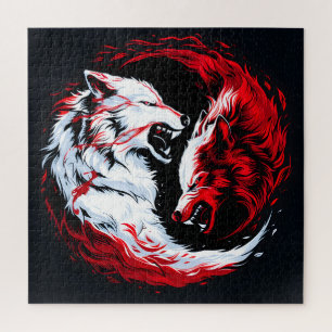 Roter Weißer Kosmischer Wolf Krieger