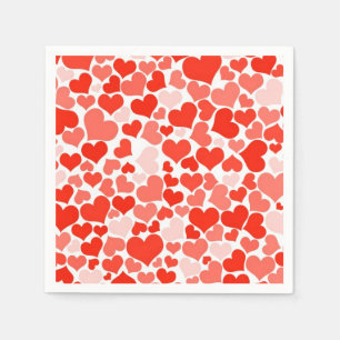 Roter, weißer, rosa Herz-Druck-Papierservietten Serviette